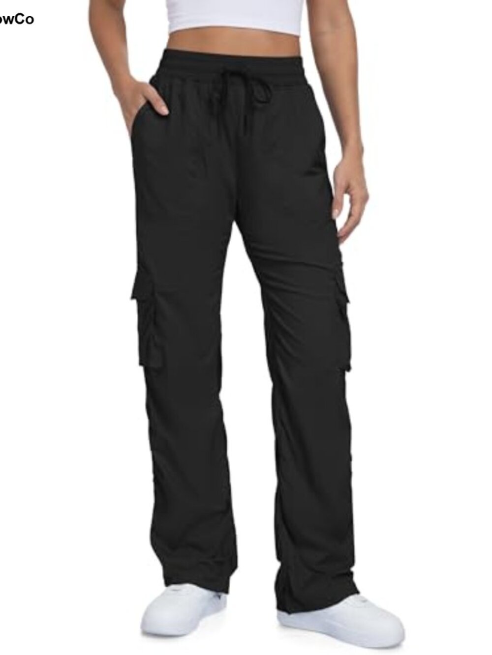 Tapata Lightweight Cargo Jogger Pants Ruched Drawstring Petite Regular Tall